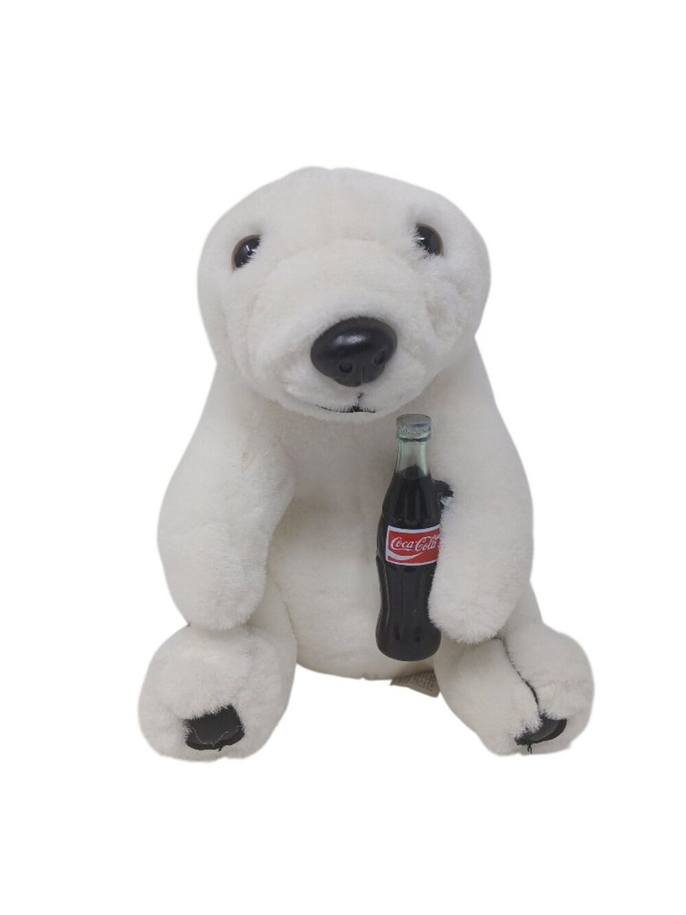 Coca-Cola Polar Bear Plush Toy w/Coke Bottle 1993 Stuffed Animal  7"  VTG #S1-C